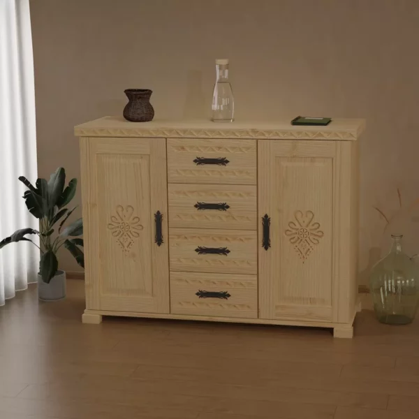 Śleboda Komoda 120cm, drzwiczki + 4x szuflada