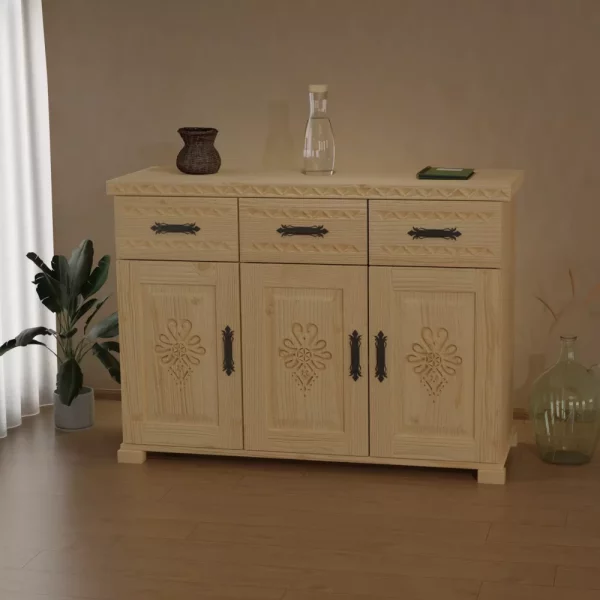 Śleboda Komoda 120cm, 2x drzwiczki + 3x szuflada