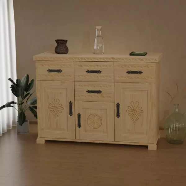Śleboda Komoda 120cm, 3x drzwiczki + 4x szuflada