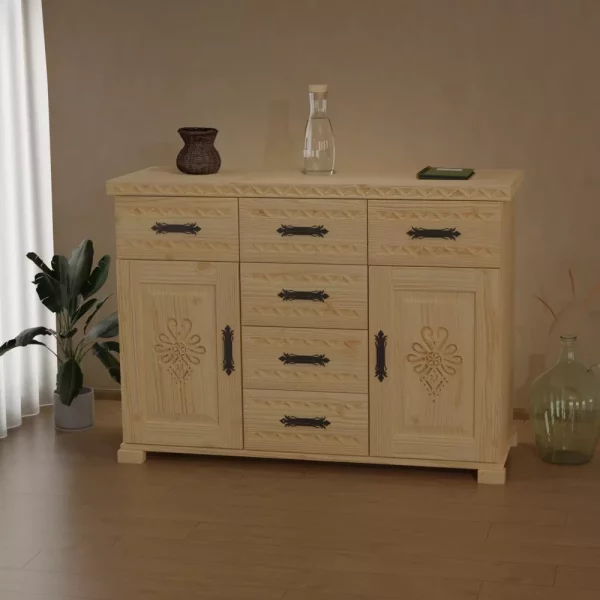 Śleboda Komoda 120cm, 3x drzwiczki + 6x szuflada