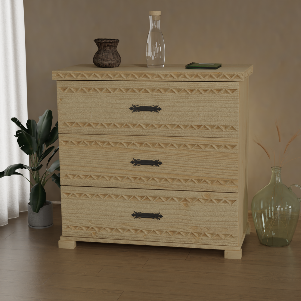 Śleboda Komoda 90cm, 3 szuflady